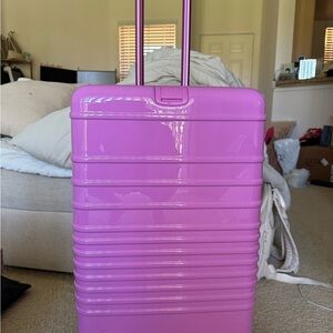 BEIS Medium Check In Luggage in Glossy Berry